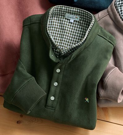 「＜アーノルド　パーマー＞スエード調ダブル衿トレーナー（メンズトレーナー）」