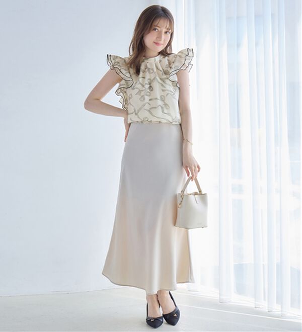 alotta（アロッタ）の「リボン柄フリル袖ブラウス（ブラウス）」｜詳細画像