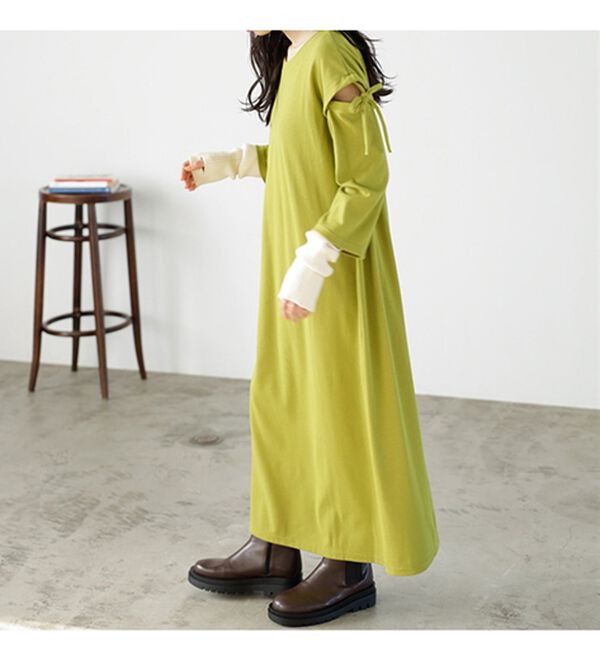 GeeRA（ジーラ）の「２ＷＡＹ袖カッティングテレコリブワンピース（その他ワンピース）」｜詳細画像