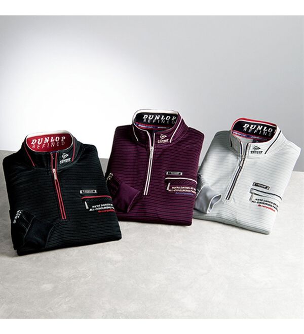 「【３色組】＜ダンロップ・リファインド＞シャドーボーダーエレガントシャツ（メンズカットソー）」｜詳細画像