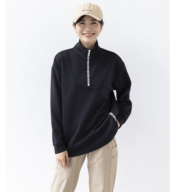 BELLUNA（ベルーナ）の「吸水速乾！ジッパーロゴプルオーバー（カットソー）」｜詳細画像