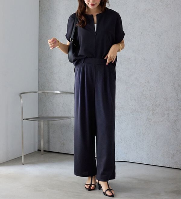 alotta（アロッタ）の「ジップ使いセットアップ（ブラウススーツ）」｜詳細画像