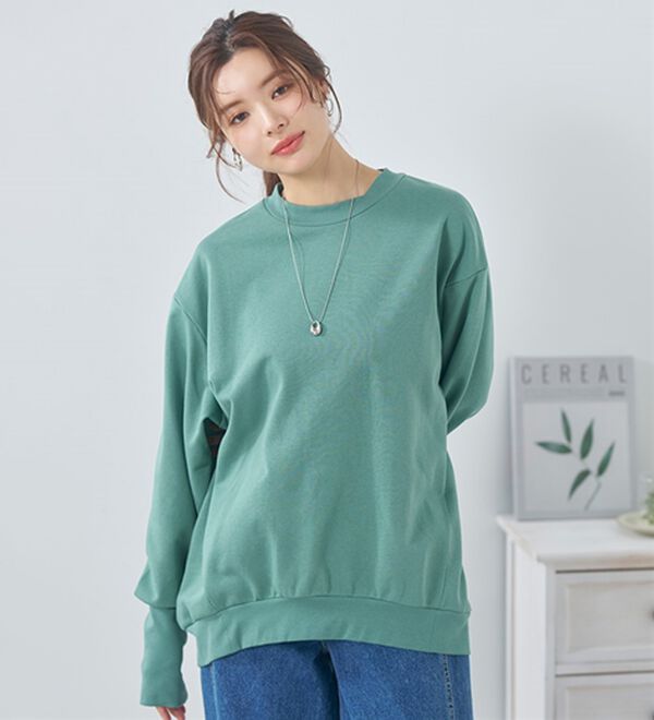 BELLUNA（ベルーナ）の「長めのリブが差をつける！全隠しトレーナー（カットソー）」｜詳細画像