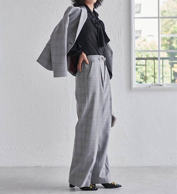 RANAN（ラナン）の「洗える！ベルト付ワイドパンツ（ワイドパンツ・ガウチョ）」｜詳細画像