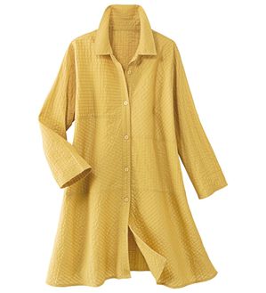 ルフラン（ルフラン）の「ピンタック素材切替シャツ（シャツ）」｜イエロー