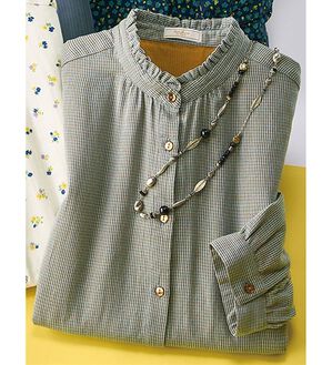 ルフラン（ルフラン）の「選べる！夏色ダブルガーゼブラウス（ブラウス）」｜ギンガムチェック