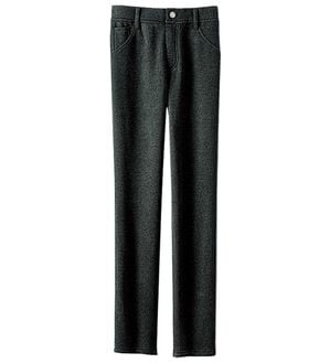 BELLUNA（ベルーナ）の「ポカポカすっきり！静電防止付裏ファーパンツ（フルレングスパンツ）」｜杢チャコール