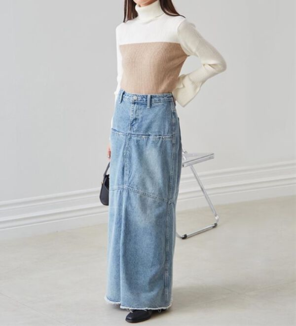 RANAN（ラナン）の「＜ムースタッチ＞洗える！バイカラータートルリブニット（ニット・セーター）」｜詳細画像