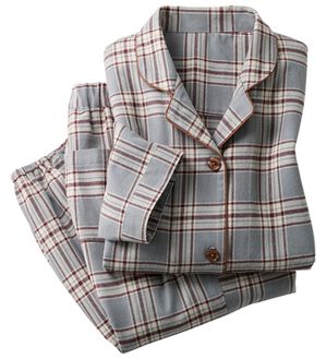 LAVIENNE（ラヴィエンヌ）の「綿１００％ふんわり柔か微起毛パジャマ（パジャマ・ルームウェア）」｜グレーチェック