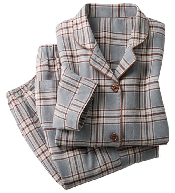 LAVIENNE（ラヴィエンヌ）の「綿１００％ふんわり柔か微起毛パジャマ（パジャマ・ルームウェア）」｜グレーチェック