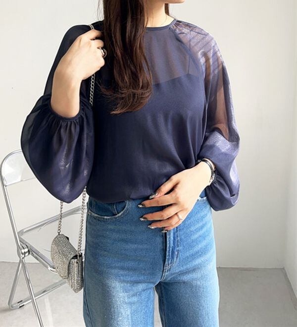 GeeRA（ジーラ）の「バックリボンシアーブラウス（ブラウス）」｜詳細画像