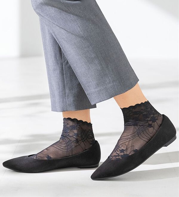 LAVIENNE（ラヴィエンヌ）の「【４足組】涼やかレースソックス（靴下・ストッキング）」｜詳細画像