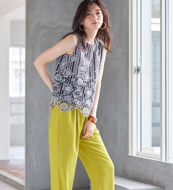 RANAN（ラナン）の「ひんやり！レース使いプルオーバー（ブラウス）」｜詳細画像