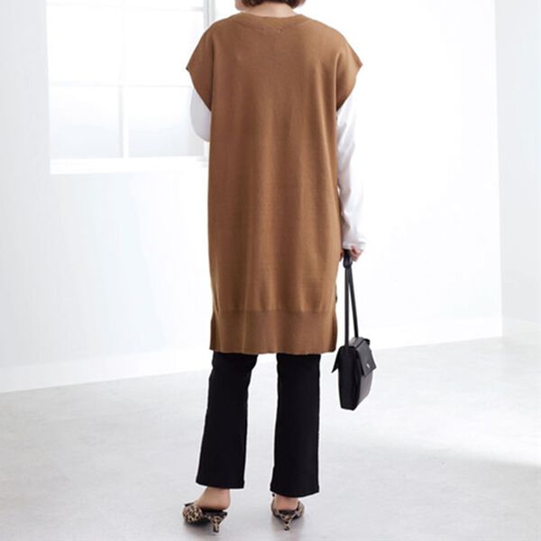 BELLUNA（ベルーナ）の「Ｖネックニットチュニックベスト（ベスト）」｜詳細画像