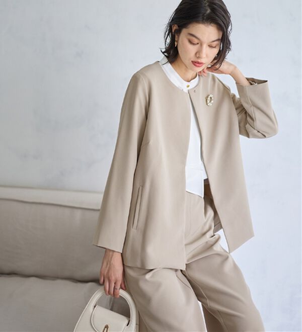 GeeRA（ジーラ）の「【２点セット】フレアーラインジャケットワイドパンツセットアップスーツ（その他スーツ）」｜詳細画像