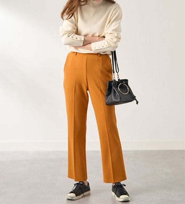 BELLUNA（ベルーナ）の「ジョーゼット素材フレアーパンツ（フルレングスパンツ）」｜詳細画像