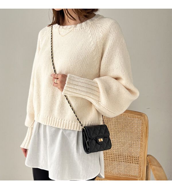 GeeRA（ジーラ）の「ボリュームスリーブショートニット（ニット・セーター）」｜詳細画像