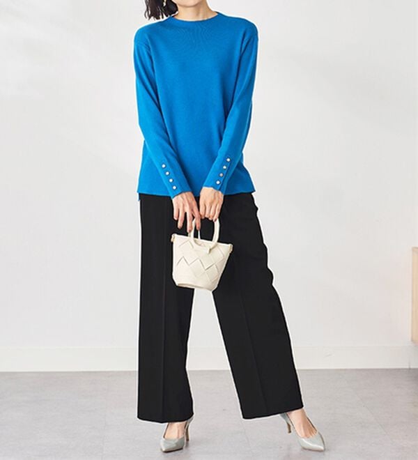 BELLUNA（ベルーナ）の「サマ見え！美脚タック使いワイドパンツ（ワイドパンツ・ガウチョ）」｜詳細画像