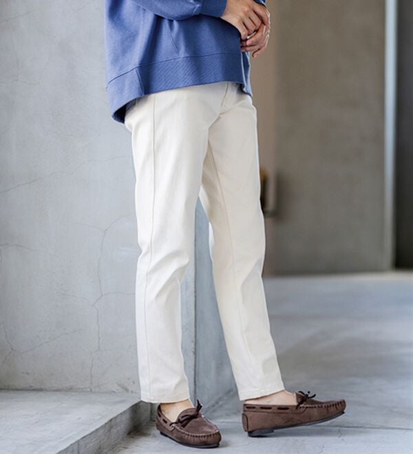 BELLUNA（ベルーナ）の「静電防止！蓄熱綿サテンストレッチカラーパンツ（フルレングスパンツ）」｜詳細画像