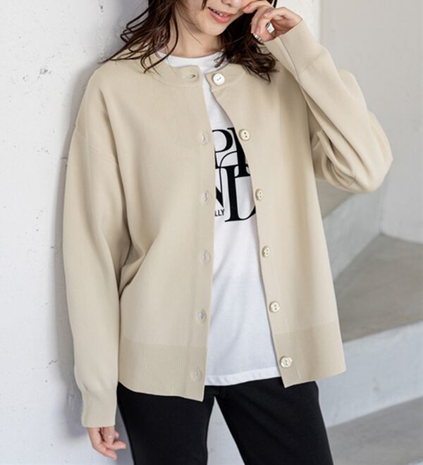 BELLUNA（ベルーナ）の「《快適Ｌａｂ．》洗える！軽い！配色使いニットカーディガン（ニットカーディガン）」｜詳細画像