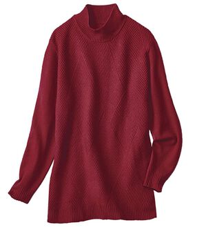 BELLUNA（ベルーナ）の「ウールカシミヤ編地変化セーター（ニット・セーター）」｜ワイン