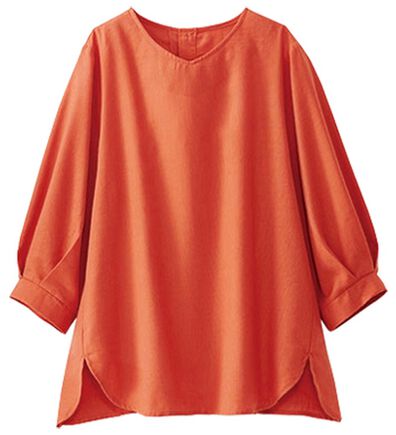 BELLUNA（ベルーナ）の「機能付リネン混バックボタンブラウス（ブラウス）」