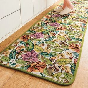 「洗えるゴブラン織キッチンマット（キッチンマット）」｜グリーン