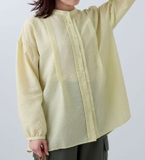 BELLUNA（ベルーナ）の「シアーストライプ素材シャツチュニック（チュニック）」｜詳細画像