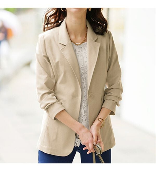 BELLUNA（ベルーナ）の「カジュアルコーデにきちんと感を！テーラードジャケット（テーラードジャケット）」｜詳細画像