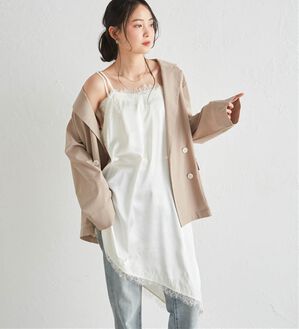 RANAN（ラナン）の「アシメレースサテンチュニック（チュニック）」｜アイボリー