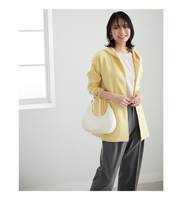 BELLUNA（ベルーナ）の「フードデザインとろみ素材ジップアップパーカー（パーカー）」｜詳細画像