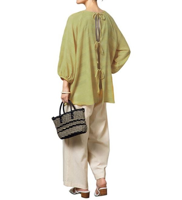 ルフラン（ルフラン）の「ゆるぽわ＊綿１００％リボンブラウス（ブラウス）」｜詳細画像