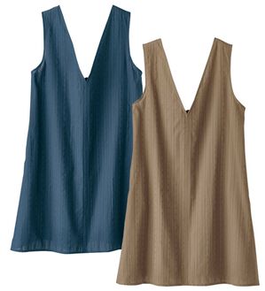 BELLUNA（ベルーナ）の「【２枚組】ドビー素材バックリボンジャンパースカート（ジャンパースカート）」｜2枚組