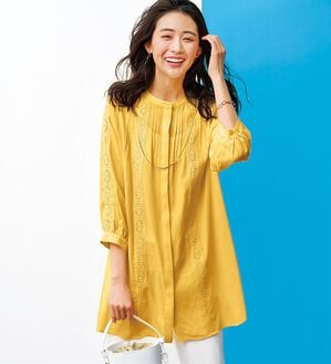 BELLUNA（ベルーナ）の「シアー素材マーガレットレース使いチュニック（チュニック）」｜詳細画像