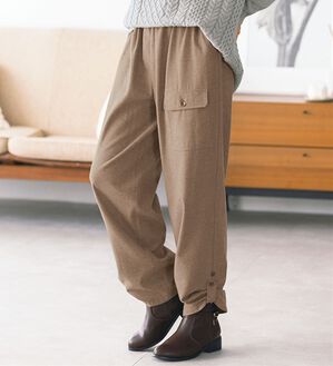 ルフラン（ルフラン）の「＜ｆｕ－ｕ＞綿１００％　両面起毛裾デザインパンツ（その他パンツ）」｜キャメルベージュ
