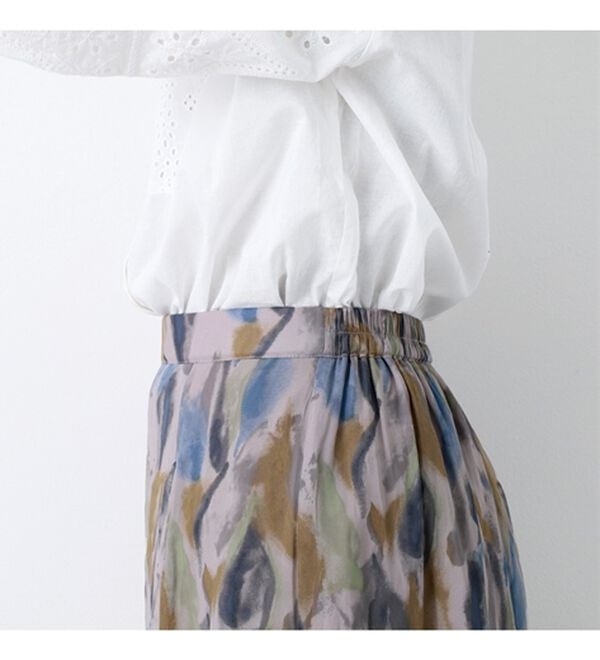 BELLUNA（ベルーナ）の「シフォン素材プリント使いスカート（ロングスカート）」｜詳細画像