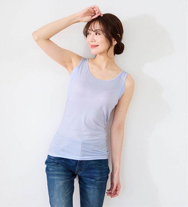 LAVIENNE（ラヴィエンヌ）の「【暑がりさん必見！】瞬間ひんやり冷感！タンクトップインナー＜さらりラボ＞（肌着・インナーウェア）」｜詳細画像