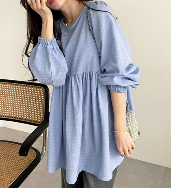 GeeRA（ジーラ）の「前後２ＷＡＹリボンペプラムチュニック（チュニック）」｜詳細画像