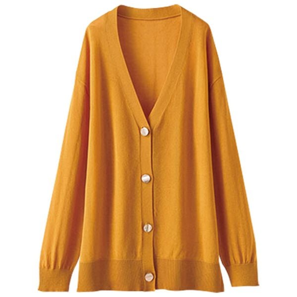 BELLUNA（ベルーナ）の「シアー素材Ｖネックデザインカーディガン（ニットカーディガン）」｜詳細画像