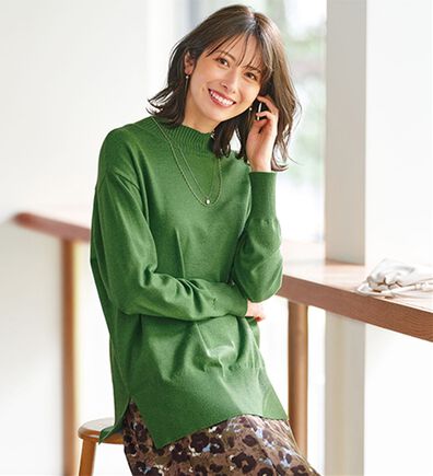 BELLUNA（ベルーナ）の「【新色追加】もちもち素材ハイネックニットプルオーバー（ニット・セーター）」