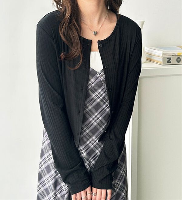 GeeRA（ジーラ）の「接触冷感リブショートカーデ（その他カーディガン）」｜詳細画像