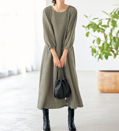 BELLUNA（ベルーナ）の「お出かけがしたくなる♪ジャカード素材ワンピース（その他ワンピース）」