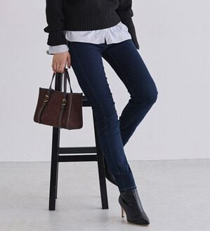 Pierrot（ピエロ）の「【ＸＳ～４Ｌ】ストレッチスキニーデニムパンツ（フルレングスパンツ）」｜ノーマルネイビー