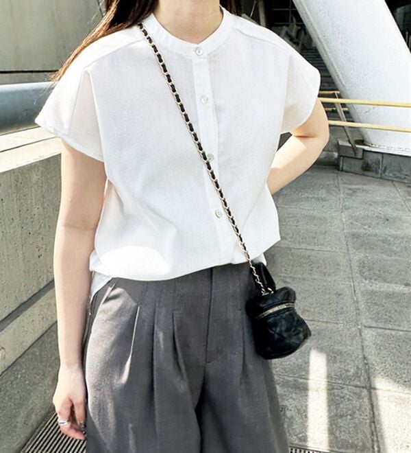 GeeRA（ジーラ）の「綿タッチフレンチスリーブブラウス（ブラウス）」｜詳細画像