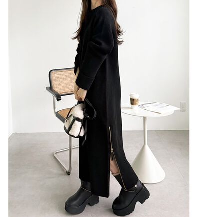 GeeRA（ジーラ）の「裾ファスナースリットニットワンピース（ニットワンピース）」