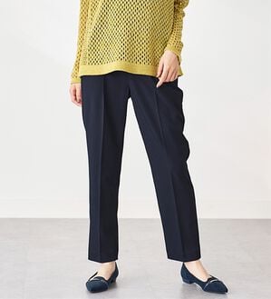 BELLUNA（ベルーナ）の「麻調ストレッチ素材テーパードパンツ（テーパードパンツ）」｜ネイビー