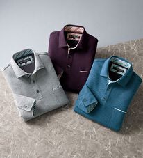 「＜コムルヴァン・オム＞ふっくら綿混素材の両面起毛ポロ（メンズポロシャツ）」