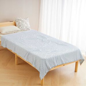 iellio（イエリオ）の「マイクロわた入りひんやり冷感くしゅくしゅ肌掛ケット（肌掛布団・タオルケット）」｜アイスブルー