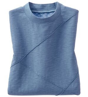 ルフラン（ルフラン）の「ひんやり綿１００％スラブカットソー（カットソー）」｜ブルーグレー