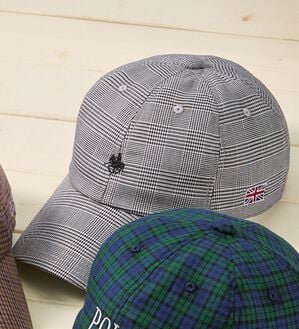 「＜ポロ・ビーシー・エス＞ビエラ綿１００％上品チェックキャップ（メンズ帽子）」｜グレンチェック